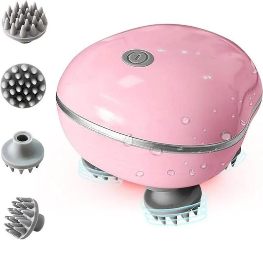 Electric Scalp Massager | 96 Silicone Kneading Points | Detachable Heads | Scalp, Head & Body Massager