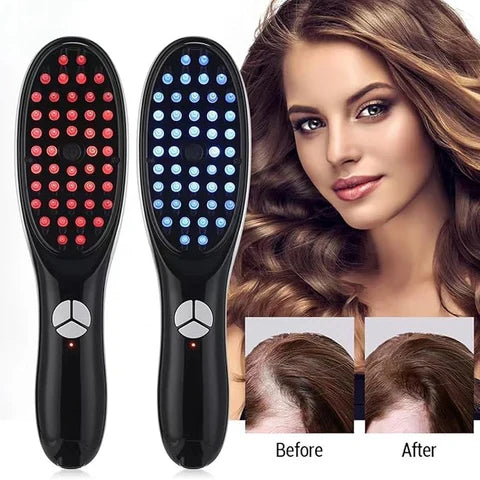 Hair Growth Brush with Steam & Vibration | Scalp Massager & Hair Care Brush | Rechargeable Hair Treatment Tool