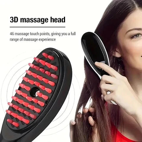 Hair Growth Brush with Steam & Vibration | Scalp Massager & Hair Care Brush | Rechargeable Hair Treatment Tool