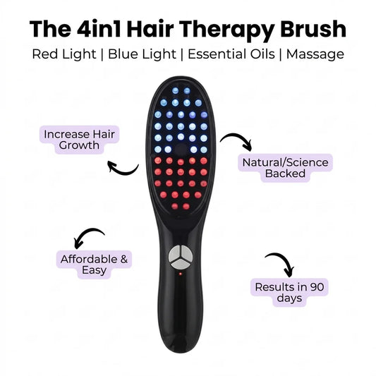 Hair Growth Brush with Steam & Vibration | Scalp Massager & Hair Care Brush | Rechargeable Hair Treatment Tool